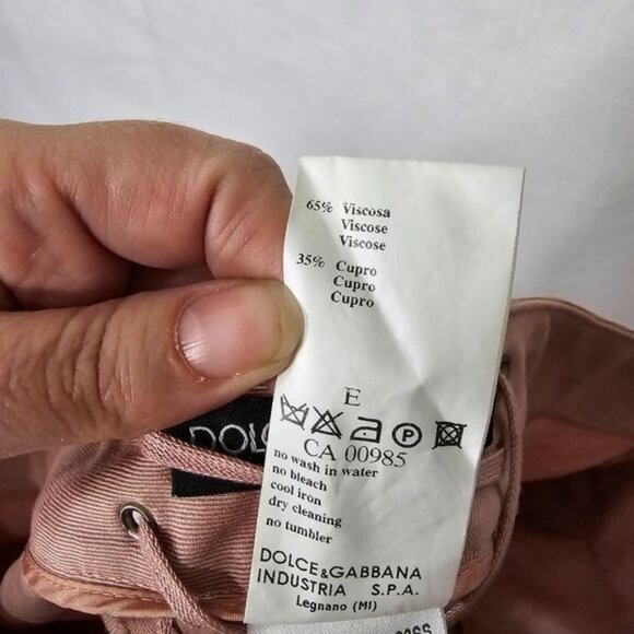 Dolce & Gabbana Pink Sailor Placket Front High Rise Pants 8 - Picture 6 of 15